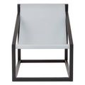 Kendari Chair - Grey Leather with Teak Wood - Cubic Frame