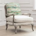 Russet Florence Armchair - Stone and Linen Shores - Printed
