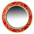 Meerut Red Floral Design Large Round Wall Mirror