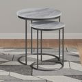 Marmora Grey Marble Round Nest of 2 Tables