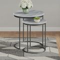 Marmora Nest of Tables - Round - Set of 2 - Grey Marble