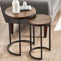 Tribeca Round Nest of Tables - Set of 2 - Walnut