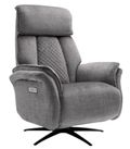 Evoque Grey Fabric Swivel Electric Recliner Armchair