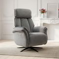 Evoque Swivel Electric Recliner Armchair - Grey Fabric