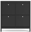 Madrid Black 4 Drawer Shoe Cabinet