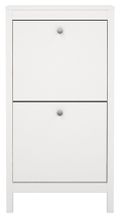 Madrid White 2 Drawer Door Shoe Cabinet