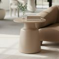 Santorini Side Table - Round - Beige Ceramic
