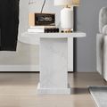 Turin Lamp Table - Square - White Marble