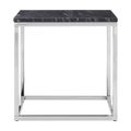 Allure End Table - Square - Black Marble - Chrome Base