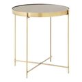 Allure Side Table - Round - Black Mirrored - Gold Legs