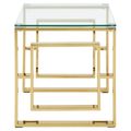 Allure End Table - Square - Clear Glass - Gold Base