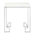 Allure End Table -  Square - White Marble - Chrome Angled Legs