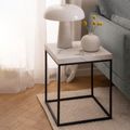 Barossa White Marble Effect  Square Side Table