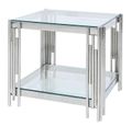 Cohen End Table - Square - Glass and Chrome