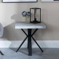 Ezra Grey Square End Table with Black Spider Legs