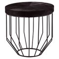 Kensington Townhouse Side Table - Round - Black Faux Fur