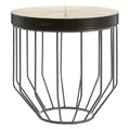 Kensington Townhouse Side Table - Round - Faux Fur and Iron