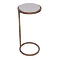 Iota Accent Table - White Banswara Marble - Round