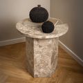 Naxos Side Table - Round - Latte Brown Marble