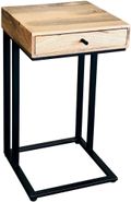 Ravi Mango Wood 1 Drawer Small C Shape Side Table