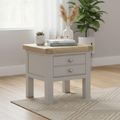 Salcombe Lamp Table - 1 Drawer - Grey Oak