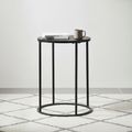 Seaford Side Table - Round - Black Melamine and Metal