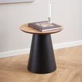 Soli Side Table - Round - Oak and Black Metal