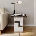 Venice Armani Grey Engineered Marble Side Table