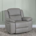 Bentley Light Grey Leather Recliner Armchair