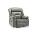 Novie Grey Faux Leather Manual Recliner Armchair