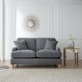 Manhattan Charcoal Fabric 2 Seater Sofa