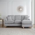 Manhattan Ice Fabric Chaise Corner Sofa - RHF