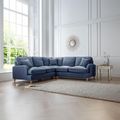 Manhattan Navy Fabric 2 Corner 2 Sofa