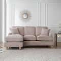 Manhattan Putty Fabric Chaise Corner Sofa - LHF