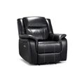 Galaxy Electric Recliner Armchair - Black Faux Leather