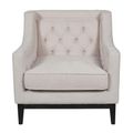 Theodore Armchair - Ivory Fabric - Buttoned