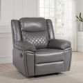 Myra Manual Recliner Armchair - Grey Faux Leather