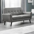 Monza Sofa - 2 Seater - Grey Linen Fabric