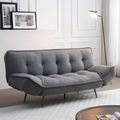 Regis Grey Fabric Click Clack Sofa Bed - 3 Seater