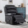 Windsor Lift and Tilt Recliner Armchair - Black Leather