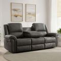 Gloucester 3 Seater Recliner Sofa - with Console - Dark Grey