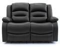 Alva Electric Recliner Sofa - Black Faux Leather - 2 Seater
