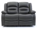 Alva Electric Recliner Sofa - Grey Faux Leather - 2 Seater