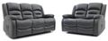 Alva Electric Recliner Sofa Set - Grey Faux Leather - 3+2 Seater