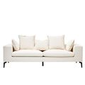 Avignon Sofa - 3 Seater - Cream Fabric with Black Metal Legs