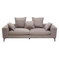 Avignon Sofa - 3 Seater - Grey Fabric with Black Metal Legs
