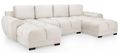 Azzuro U Shape Corner Sofa Suite - Cream Velvet Fabric