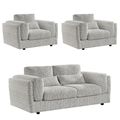 Bari Sofa Set - Grey Fabric - 3+1+1 Seater