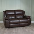 Bentley Brown Leather 2 Seater Recliner Sofa
