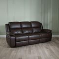Bentley Brown Leather 3 Seater Recliner Sofa